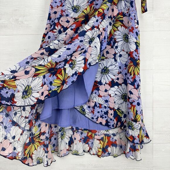 Anthropologie Maeve Sybil Wrap Skirt Size XS Floral Tie Waist Ruffle Hem Midi - Picture 7 of 16